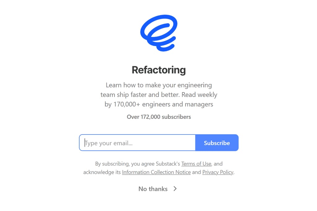 Refactoring-nyhedsbrevets tilmeldingsside med formular til tilmelding via e-mail