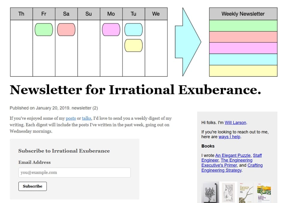 Tilmeldingssiden for Irrationel overflod