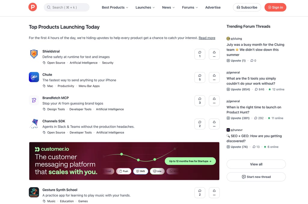 Wątki Product Hunt